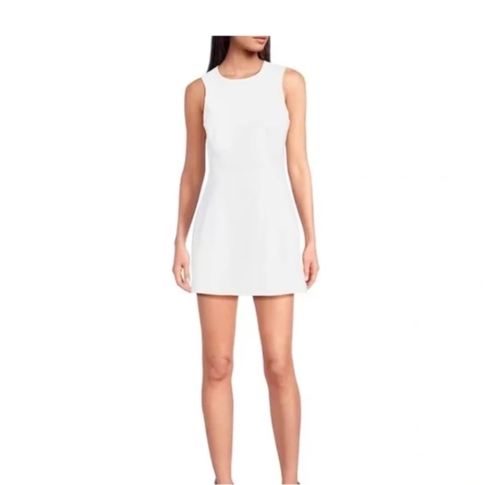 Gianni Bini White Linen Sleeveless Mini Dress